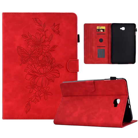 Peony Butterfly Embossed Leather Smart Tablet Case, For Samsung Galaxy Tab S7 / S8, For Samsung Galaxy Tab A8 10.5 2021 X205, For Samsung Galaxy Tab S6 Lite P610, For Samsung Galaxy Tab A7 10.4 2020 T500, For Samsung Galaxy Tab A 10.1 2016 T580        ...
