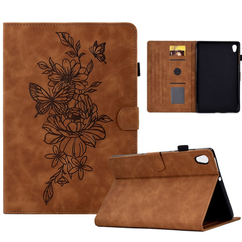 Peony Butterfly Embossed Leather Smart Tablet Case, For Samsung Galaxy Tab S7 / S8, For Samsung Galaxy Tab A8 10.5 2021 X205, For Samsung Galaxy Tab S6 Lite P610, For Samsung Galaxy Tab A7 10.4 2020 T500, For Samsung Galaxy Tab A 10.1 2016 T580        ...