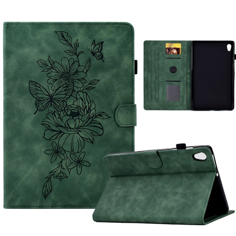 Peony Butterfly Embossed Leather Smart Tablet Case, For Samsung Galaxy Tab S7 / S8, For Samsung Galaxy Tab A8 10.5 2021 X205, For Samsung Galaxy Tab S6 Lite P610, For Samsung Galaxy Tab A7 10.4 2020 T500, For Samsung Galaxy Tab A 10.1 2016 T580        ...