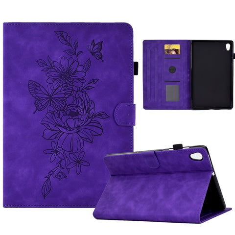 Peony Butterfly Embossed Leather Smart Tablet Case, For Samsung Galaxy Tab S7 / S8, For Samsung Galaxy Tab A8 10.5 2021 X205, For Samsung Galaxy Tab S6 Lite P610, For Samsung Galaxy Tab A7 10.4 2020 T500, For Samsung Galaxy Tab A 10.1 2016 T580        ...