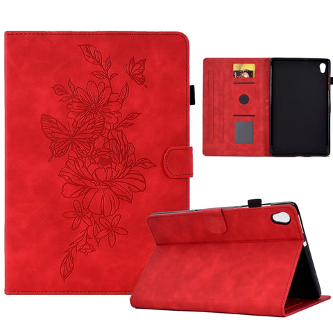 Peony Butterfly Embossed Leather Smart Tablet Case, For Samsung Galaxy Tab S7 / S8, For Samsung Galaxy Tab A8 10.5 2021 X205, For Samsung Galaxy Tab S6 Lite P610, For Samsung Galaxy Tab A7 10.4 2020 T500, For Samsung Galaxy Tab A 10.1 2016 T580        ...