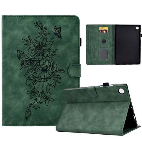 Peony Butterfly Embossed Leather Smart Tablet Case, For Samsung Galaxy Tab S7 / S8, For Samsung Galaxy Tab A8 10.5 2021 X205, For Samsung Galaxy Tab S6 Lite P610, For Samsung Galaxy Tab A7 10.4 2020 T500, For Samsung Galaxy Tab A 10.1 2016 T580        ...