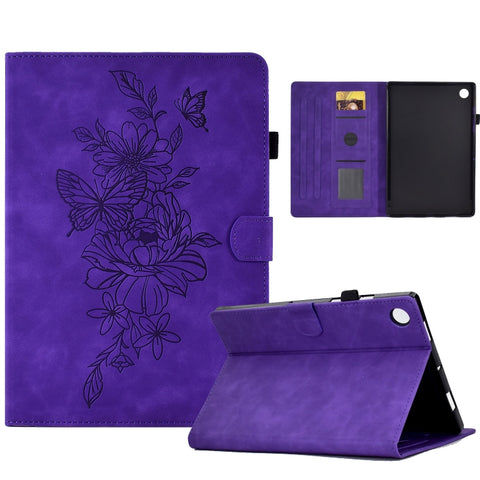Peony Butterfly Embossed Leather Smart Tablet Case, For Samsung Galaxy Tab S7 / S8, For Samsung Galaxy Tab A8 10.5 2021 X205, For Samsung Galaxy Tab S6 Lite P610, For Samsung Galaxy Tab A7 10.4 2020 T500, For Samsung Galaxy Tab A 10.1 2016 T580        ...