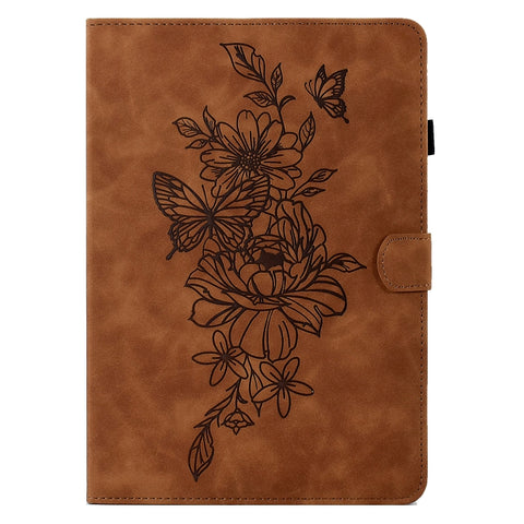 Peony Butterfly Embossed Leather Smart Tablet Case, For Lenovo Tab P11