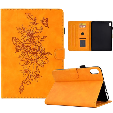Peony Butterfly Embossed Leather Smart Tablet Case, For Lenovo Tab P11