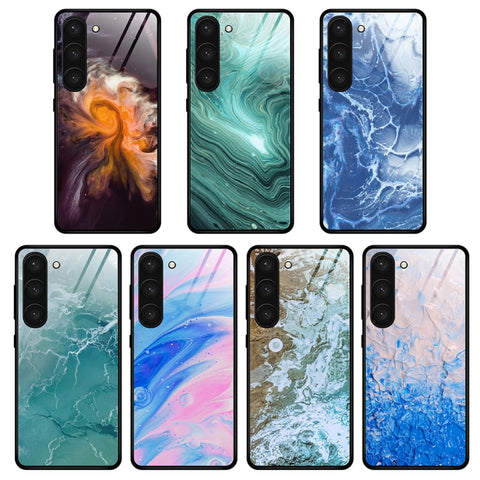 Marble Pattern Glass Phone Case, For Samsung Galaxy S23+ 5G, For Samsung Galaxy S23 Ultra 5G