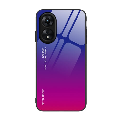 For OPPO A17 Gradient Color Glass Phone Case, For OPPO A17