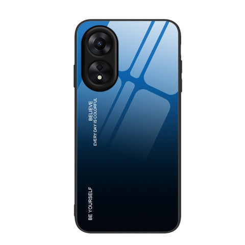 For OPPO A17 Gradient Color Glass Phone Case, For OPPO A17