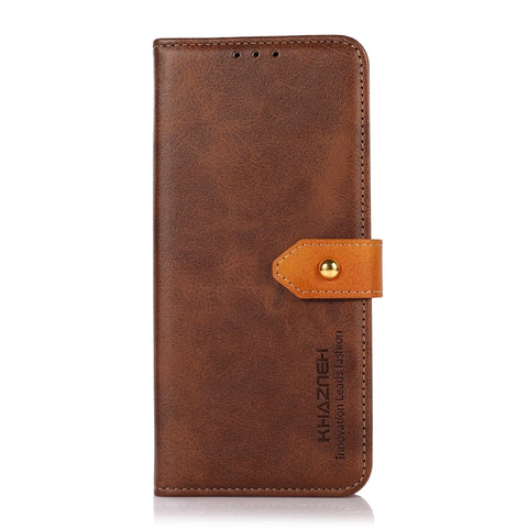 KHAZNEH Dual-color Cowhide Texture Leather Phone Case, For Samsung Galaxy A24 4G