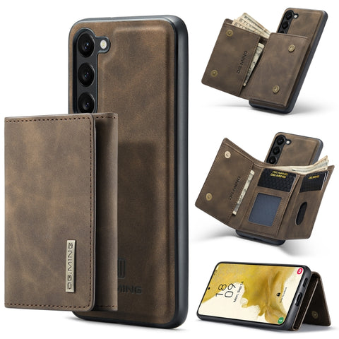 DG.MING M1 Series 3-Fold Multi Card Wallet + Magnetic Phone Case, For Samsung Galaxy S23 5G, For Samsung Galaxy S23+ 5G, For Samsung Galaxy S23 Ultra 5G