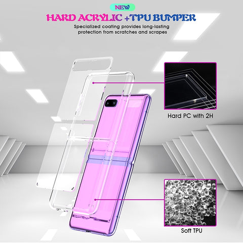 For Galaxy Z Flip Shockproof Scratchproof TPU + Acrylic Protective Case, For Galaxy Z Flip