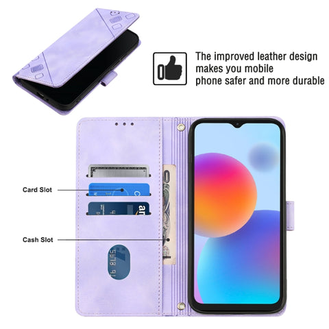 Skin-feel Embossed Leather Phone Case, For ZTE Blade A52, For ZTE Blade A72