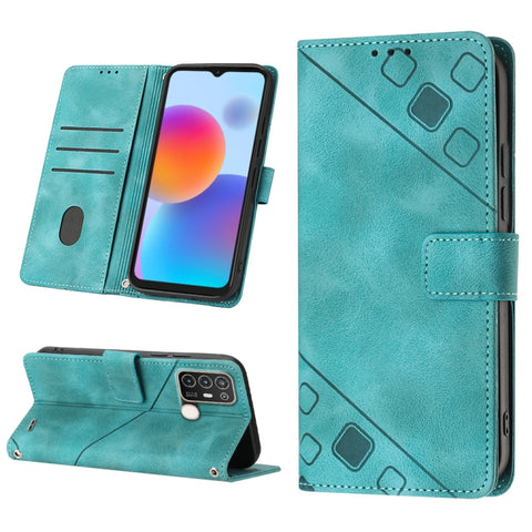 Skin-feel Embossed Leather Phone Case, For ZTE Blade A52, For ZTE Blade A72