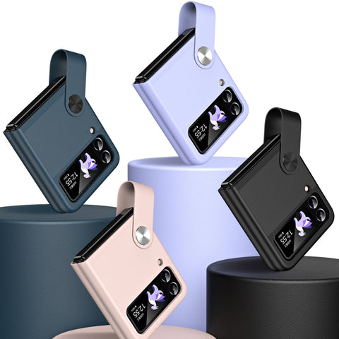 Hand Strap Type Leather Phone Case, For Samsung Galaxy Z Flip4 / Flip3