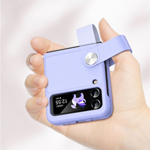 Hand Strap Type Leather Phone Case, For Samsung Galaxy Z Flip4 / Flip3