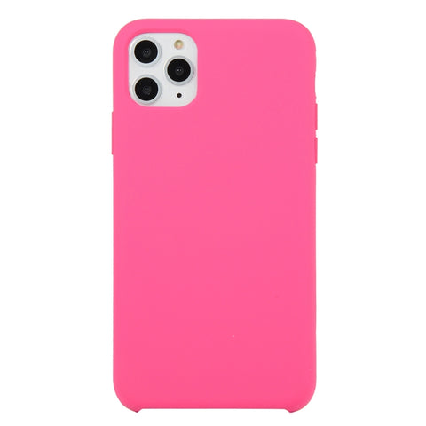 For iPhone 11 Solid Color Solid Silicone  Shockproof Case (Hibiscus Pink), For iPhone 11 Pro