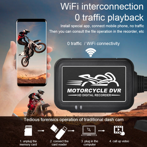 SE3 Dual AHD 1080P Waterproof HD Motorcycle DVR, Support TF Card / Cycling Video / Parking Monitoring, SE3