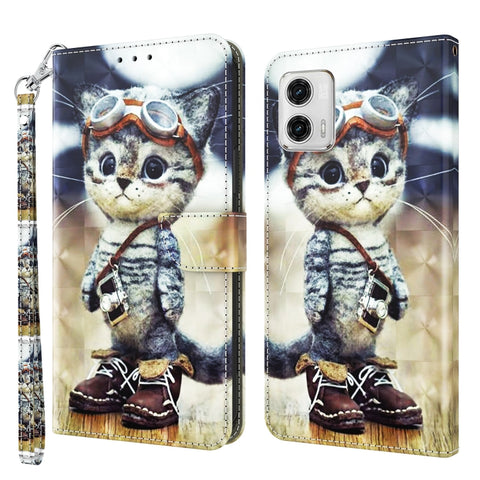 3D Painted Leather Phone Case, For Motorola Moto G73, For Google Pixel 7 5G, For Google Pixel 7 Pro 5G, For Google Pixel 7a 5G