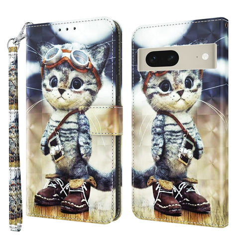 3D Painted Leather Phone Case, For Motorola Moto G73, For Google Pixel 7 5G, For Google Pixel 7 Pro 5G, For Google Pixel 7a 5G