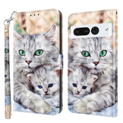 3D Painted Leather Phone Case, For Motorola Moto G73, For Google Pixel 7 5G, For Google Pixel 7 Pro 5G, For Google Pixel 7a 5G