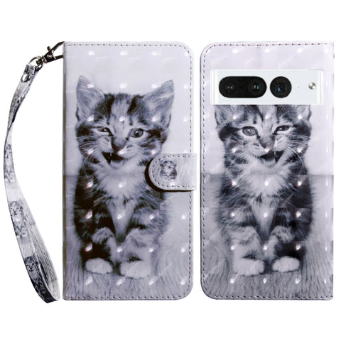 3D Painted Leather Phone Case, For Motorola Moto G73, For Google Pixel 7 5G, For Google Pixel 7 Pro 5G, For Google Pixel 7a 5G