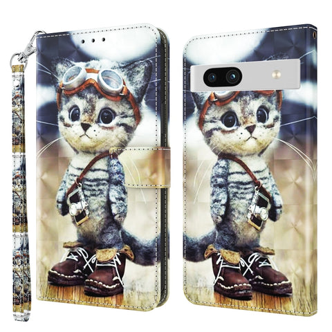 3D Painted Leather Phone Case, For Motorola Moto G73, For Google Pixel 7 5G, For Google Pixel 7 Pro 5G, For Google Pixel 7a 5G