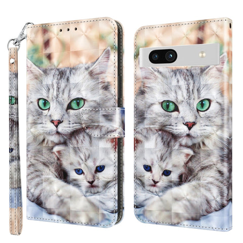 3D Painted Leather Phone Case, For Motorola Moto G73, For Google Pixel 7 5G, For Google Pixel 7 Pro 5G, For Google Pixel 7a 5G