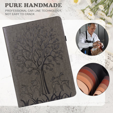 Tree & Deer Pattern Embossed Leather Tablet Case, For Lenovo Tab M9, For Lenovo Tab M10 3rd Gen, For Samsung Galaxy Tab A7 Lite T220