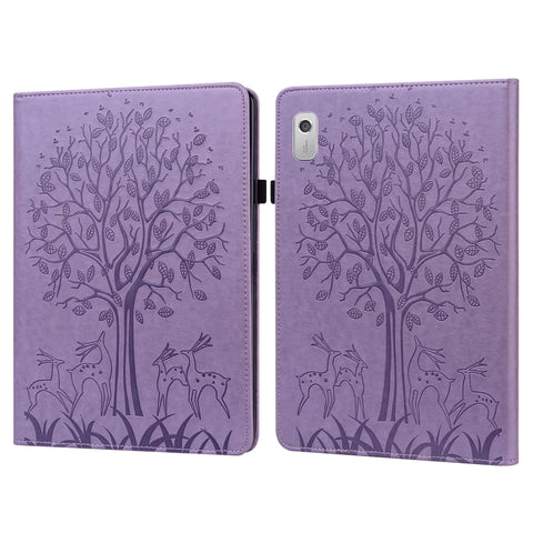 Tree & Deer Pattern Embossed Leather Tablet Case, For Lenovo Tab M9, For Lenovo Tab M10 3rd Gen, For Samsung Galaxy Tab A7 Lite T220