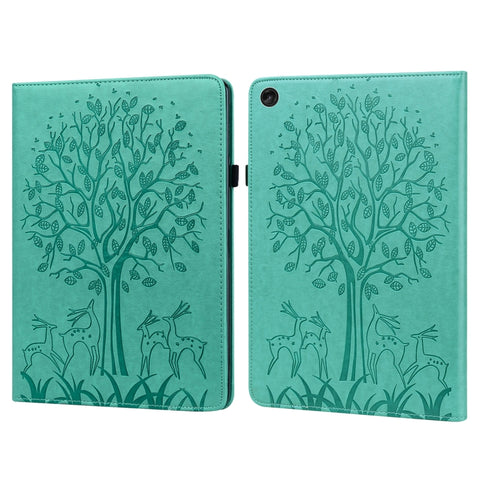 Tree & Deer Pattern Embossed Leather Tablet Case, For Lenovo Tab M9, For Lenovo Tab M10 3rd Gen, For Samsung Galaxy Tab A7 Lite T220