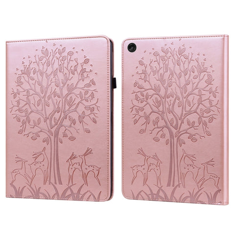 Tree & Deer Pattern Embossed Leather Tablet Case, For Lenovo Tab M9, For Lenovo Tab M10 3rd Gen, For Samsung Galaxy Tab A7 Lite T220