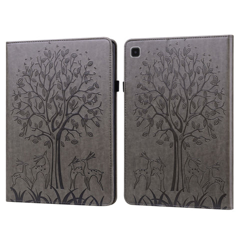 Tree & Deer Pattern Embossed Leather Tablet Case, For Lenovo Tab M9, For Lenovo Tab M10 3rd Gen, For Samsung Galaxy Tab A7 Lite T220