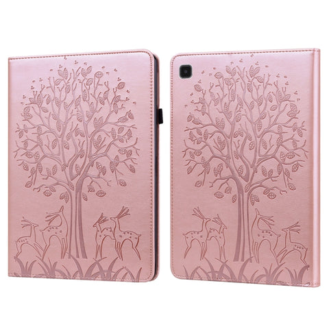 Tree & Deer Pattern Embossed Leather Tablet Case, For Lenovo Tab M9, For Lenovo Tab M10 3rd Gen, For Samsung Galaxy Tab A7 Lite T220