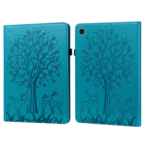 Tree & Deer Pattern Embossed Leather Tablet Case, For Lenovo Tab M9, For Lenovo Tab M10 3rd Gen, For Samsung Galaxy Tab A7 Lite T220