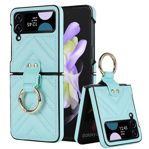 V-shaped Folding Protective Phone Case with Folding Ring, For Samsung Galaxy Z Flip4