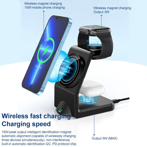 WT-158 Magnetic Multi in one wireless Charger, Multi in one