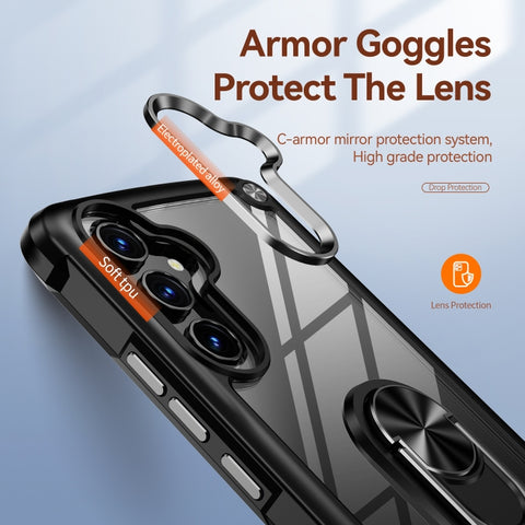 TPU + PC Lens Protection Phone Case with Ring Holder, For Samsung Galaxy A54