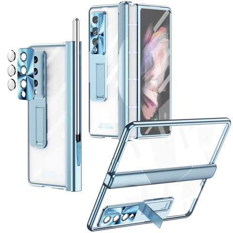 Magnetic Hinges Plating Phone Case with Holder, For Samsung Galaxy Z Fold4 5G
