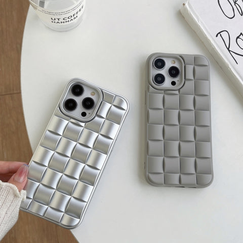 3D Cube Weave Texture Skin Feel Phone Case, For iPhone 13, For iPhone 12 Pro Max, For iPhone 12 Pro