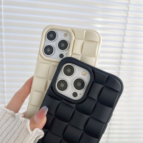3D Cube Weave Texture Skin Feel Phone Case, For iPhone 13, For iPhone 12 Pro Max, For iPhone 12 Pro