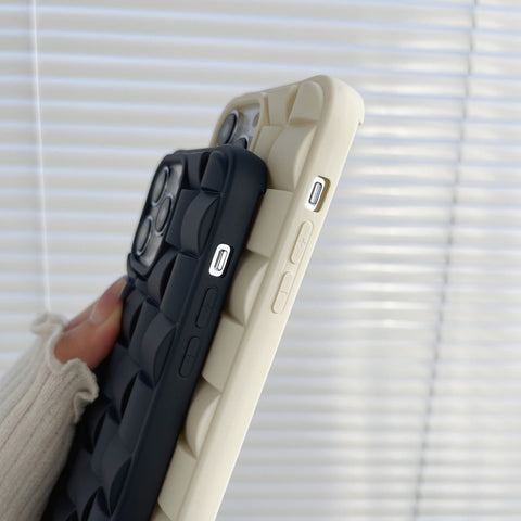 3D Cube Weave Texture Skin Feel Phone Case, For iPhone 13, For iPhone 12 Pro Max, For iPhone 12 Pro