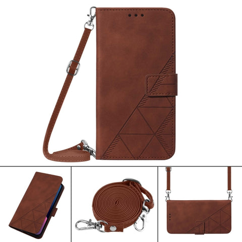 Crossbody 3D Embossed Flip Leather Phone Case, For Xiaomi Redmi 12C / Redmi 11A 4G Global, For Samsung Galaxy A04 Core, For Samsung Galaxy A04e, For Samsung Galaxy A24 4G