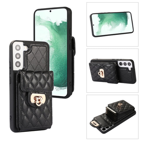 Card Slot Leather Phone Case with Short Lanyard, For Samsung Galaxy S23 5G, For Samsung Galaxy S23+ 5G, For Samsung Galaxy S23 Ultra 5G, For Samsung Galaxy S22 5G, For Samsung Galaxy S22+ 5G, For Samsung Galaxy S22 Ultra 5G, For Samsung Galaxy S21 5G  ...