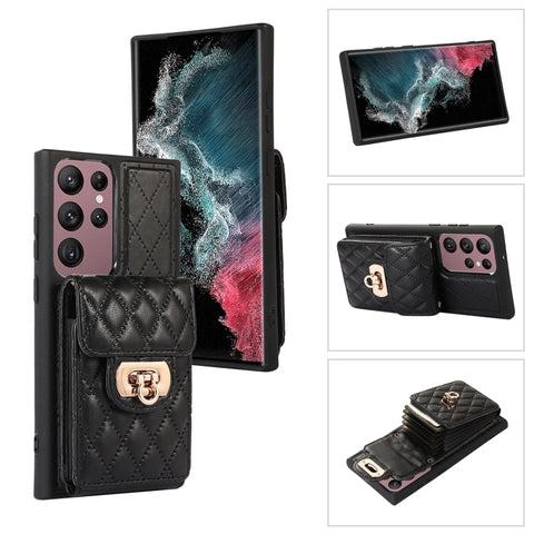 Card Slot Leather Phone Case with Short Lanyard, For Samsung Galaxy S23 5G, For Samsung Galaxy S23+ 5G, For Samsung Galaxy S23 Ultra 5G, For Samsung Galaxy S22 5G, For Samsung Galaxy S22+ 5G, For Samsung Galaxy S22 Ultra 5G, For Samsung Galaxy S21 5G  ...
