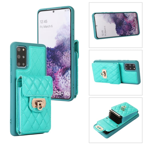 Card Slot Leather Phone Case with Short Lanyard, For Samsung Galaxy S20, For Samsung Galaxy S20+, For Samsung Galaxy S20 Ultra, For Samsung Galaxy S20 FE, For Samsung Galaxy S21 FE