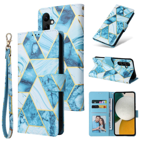 Marble Bronzing Stitching Leather Phone Case, For Samsung Galaxy A34 5G, For Samsung Galaxy A54 5G, For Xiaomi Redmi Note 12 5G, For Xiaomi Redmi Note 12 Pro 5G, For Xiaomi Redmi Note 12 Pro+ 5G