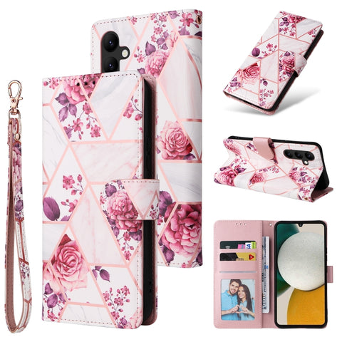 Marble Bronzing Stitching Leather Phone Case, For Samsung Galaxy A34 5G, For Samsung Galaxy A54 5G, For Xiaomi Redmi Note 12 5G, For Xiaomi Redmi Note 12 Pro 5G, For Xiaomi Redmi Note 12 Pro+ 5G