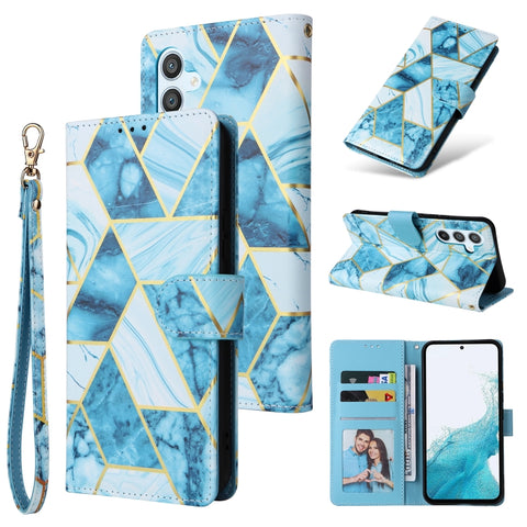 Marble Bronzing Stitching Leather Phone Case, For Samsung Galaxy A34 5G, For Samsung Galaxy A54 5G, For Xiaomi Redmi Note 12 5G, For Xiaomi Redmi Note 12 Pro 5G, For Xiaomi Redmi Note 12 Pro+ 5G