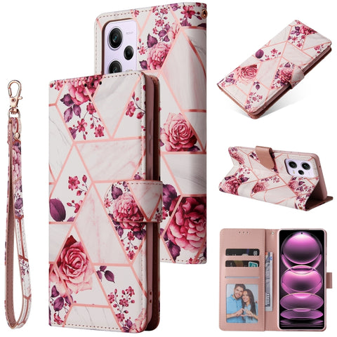 Marble Bronzing Stitching Leather Phone Case, For Samsung Galaxy A34 5G, For Samsung Galaxy A54 5G, For Xiaomi Redmi Note 12 5G, For Xiaomi Redmi Note 12 Pro 5G, For Xiaomi Redmi Note 12 Pro+ 5G