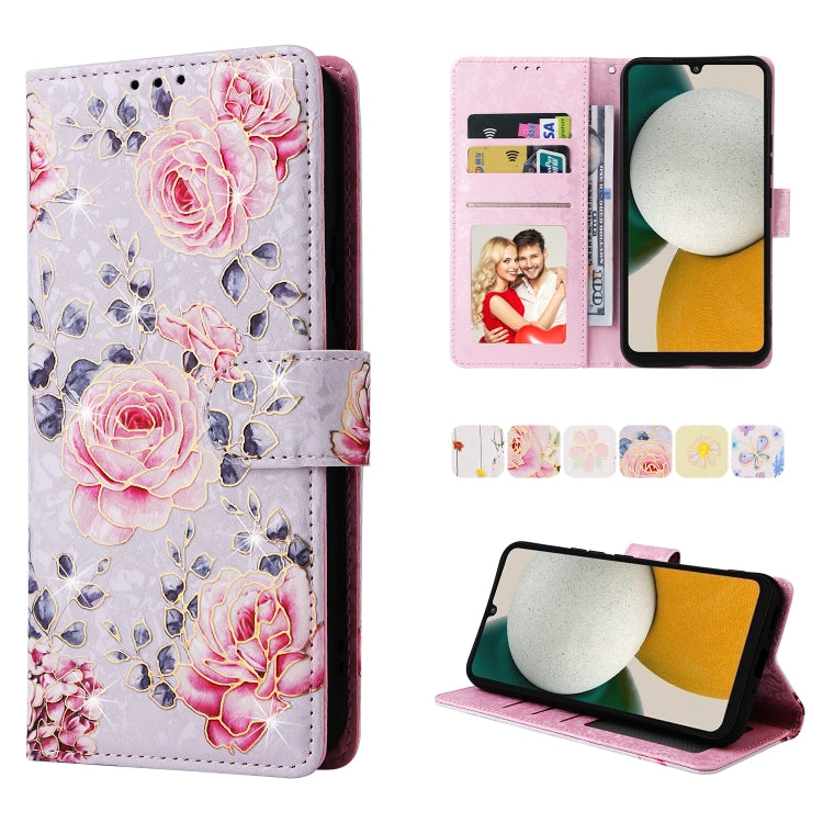 Bronzing Painting RFID Leather Phone Case, For Samsung Galaxy A34 5G, For Samsung Galaxy A54 5G